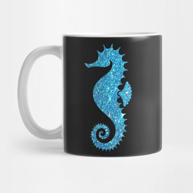 Light Blue Faux Glitter Seahorse by Felicity-K